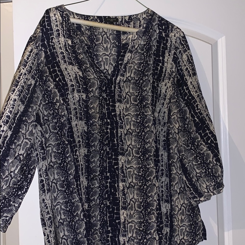 Blue and White Snake Blouse